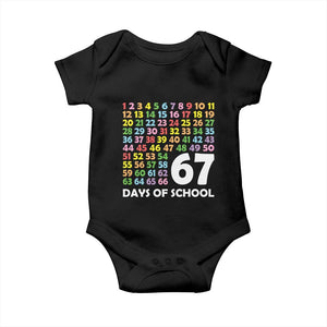 67 Days of School Baby Onesie Colorful Countdown Grid Milestone Classroom Fun TS02 Black Print Your Wear