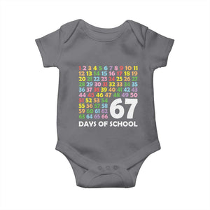 67 Days of School Baby Onesie Colorful Countdown Grid Milestone Classroom Fun TS02 Charcoal Print Your Wear