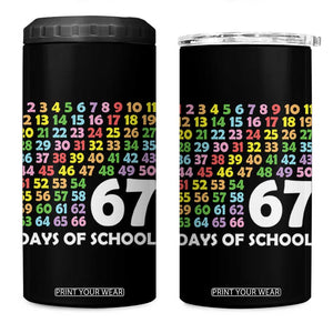 67 Days of School 4 in 1 Can Cooler Tumbler Colorful Countdown Grid Milestone Classroom Fun TS02 One Size: 16 oz Black Print Your Wear