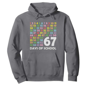 67 Days of School Hoodie Colorful Countdown Grid Milestone Classroom Fun TS02 Charcoal Print Your Wear