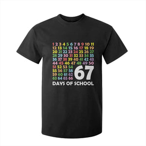 67 Days of School T Shirt For Kid Colorful Countdown Grid Milestone Classroom Fun TS02 Black Print Your Wear