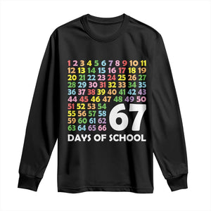 67 Days of School Long Sleeve Shirt Colorful Countdown Grid Milestone Classroom Fun TS02 Black Print Your Wear