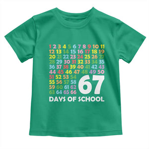 67 Days of School Toddler T Shirt Colorful Countdown Grid Milestone Classroom Fun TS02 Irish Green Print Your Wear