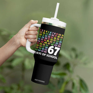 67 Days of School Tumbler With Handle Colorful Countdown Grid Milestone Classroom Fun TS02 Print Your Wear