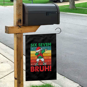 Six Seven Bruh Christmas Dabbing Garden Flag Funny 67 Meme Retro Santa Kid Vibes TS02 Print Your Wear