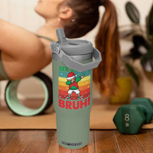 Six Seven Bruh Christmas Dabbing Flip Straw Tumbler Funny 67 Meme Retro Santa Kid Vibes TS02 One Size: 30 oz Moss Green Print Your Wear