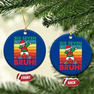 Six Seven Bruh Christmas Dabbing Ceramic Ornament Funny 67 Meme Retro Santa Kid Vibes TS02 1pc Blue Print Your Wear