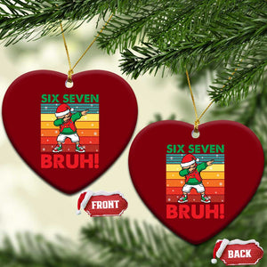 Six Seven Bruh Christmas Dabbing Ceramic Ornament Funny 67 Meme Retro Santa Kid Vibes TS02 Print Your Wear