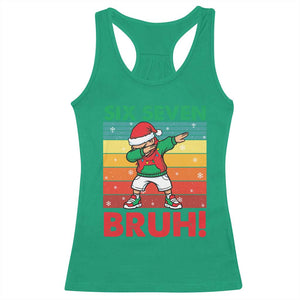 Six Seven Bruh Christmas Dabbing Racerback Tank Top Funny 67 Meme Retro Santa Kid Vibes TS02 Irish Green Print Your Wear