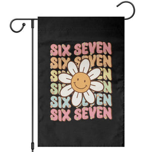 Six Seven Flower Power Garden Flag Viral 67 Meme with Retro Daisy TS02 Black Print Your Wear