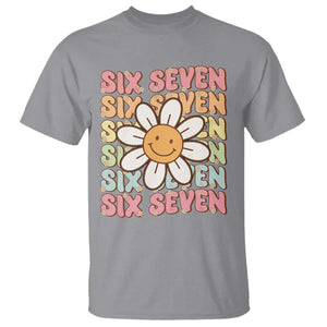 Six Seven Flower Power T Shirt Viral 67 Meme with Retro Daisy TS02 Sport Gray Print Your Wear