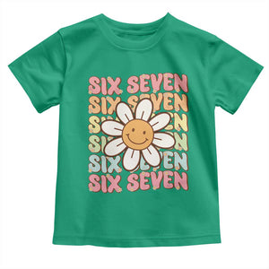 Six Seven Flower Power Toddler T Shirt Viral 67 Meme with Retro Daisy TS02 Irish Green Print Your Wear