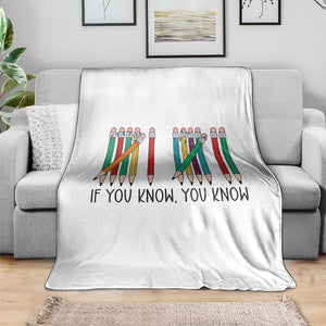 Funny 6 7 Pencil Humor Throw Blanket If You Know You Know Six Seven Joke TS02 Print Your Wear