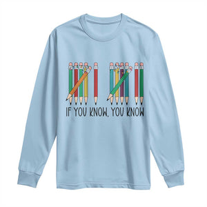 Funny 6 7 Pencil Humor Long Sleeve Shirt If You Know You Know Six Seven Joke TS02 Light Blue Print Your Wear