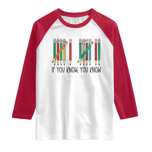 Funny 6 7 Pencil Humor Raglan Shirt If You Know You Know Six Seven Joke TS02 White Red Print Your Wear