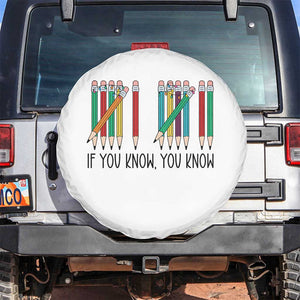 Funny 6 7 Pencil Humor Spare Tire Cover If You Know You Know Six Seven Joke TS02 No hole White Print Your Wear