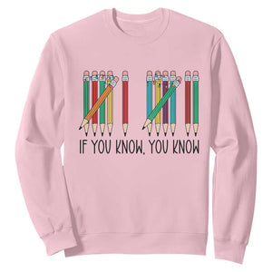 Funny 6 7 Pencil Humor Sweatshirt If You Know You Know Six Seven Joke TS02 Light Pink Print Your Wear