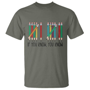 Funny 6 7 Pencil Humor T Shirt If You Know You Know Six Seven Joke TS02 Military Green Print Your Wear