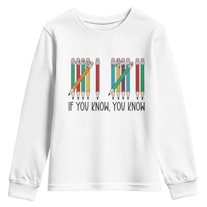 Funny 6 7 Pencil Humor Youth Sweatshirt If You Know You Know Six Seven Joke TS02 White Print Your Wear