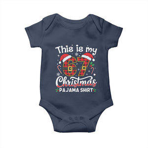 This Is My 67 Christmas Pajama Baby Onesie Funny Six Seven Buffalo Plaid Sleep Shirt Hot Xmas TS02 Navy Print Your Wear
