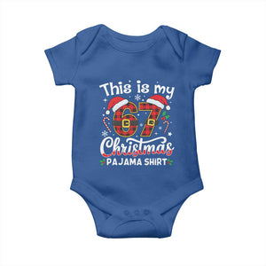 This Is My 67 Christmas Pajama Baby Onesie Funny Six Seven Buffalo Plaid Sleep Shirt Hot Xmas TS02 Royal Blue Print Your Wear