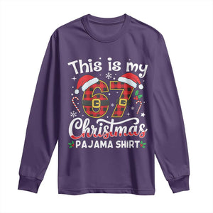 This Is My 67 Christmas Pajama Long Sleeve Shirt Funny Six Seven Buffalo Plaid Sleep Shirt Hot Xmas TS02 Purple Print Your Wear
