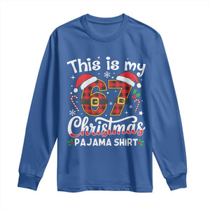 This Is My 67 Christmas Pajama Long Sleeve Shirt Funny Six Seven Buffalo Plaid Sleep Shirt Hot Xmas TS02 Royal Blue Print Your Wear