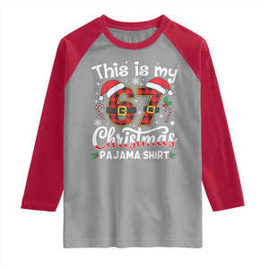 This Is My 67 Christmas Pajama Raglan Shirt Funny Six Seven Buffalo Plaid Sleep Shirt Hot Xmas TS02 Sport Gray Red Print Your Wear