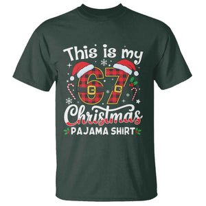 This Is My 67 Christmas Pajama T Shirt Funny Six Seven Buffalo Plaid Sleep Shirt Hot Xmas TS02 Dark Forest Green Print Your Wear