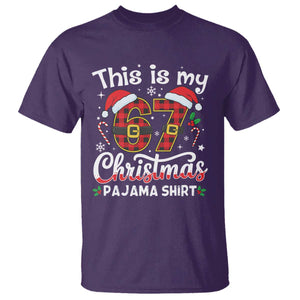 This Is My 67 Christmas Pajama T Shirt Funny Six Seven Buffalo Plaid Sleep Shirt Hot Xmas TS02 Purple Print Your Wear