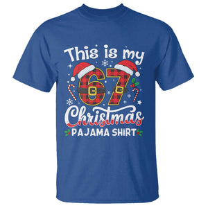 This Is My 67 Christmas Pajama T Shirt Funny Six Seven Buffalo Plaid Sleep Shirt Hot Xmas - Print Your Wear