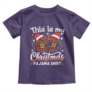 This Is My 67 Christmas Pajama Toddler T Shirt Funny Six Seven Buffalo Plaid Sleep Shirt Hot Xmas TS02 Purple Print Your Wear