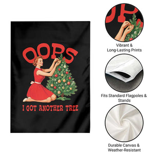Funny Retro Christmas Pinup Girl Garden Flag Oops I Got Another Tree Vintage Pin Up Style Holiday Humor TS02 Print Your Wear