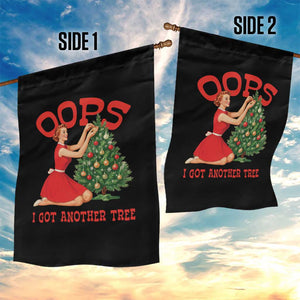 Funny Retro Christmas Pinup Girl Garden Flag Oops I Got Another Tree Vintage Pin Up Style Holiday Humor TS02 Print Your Wear