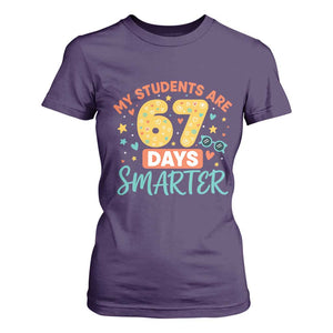 My Students Are 67 Days Smarter T Shirt For Women Funny Sixe Seven Meme Cute Teacher Pride TS02 Purple Print Your Wear