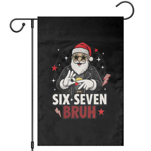 Six Seven Bruh Christmas Meme Garden Flag Cool Santa 67 Hand Sign Street Style Vibes TS02 White Print Your Wear