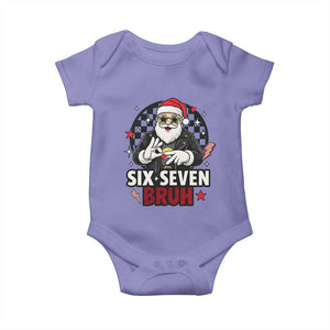 Six Seven Bruh Christmas Meme Baby Onesie Cool Santa 67 Hand Sign Street Style Vibes TS02 Violet Print Your Wear