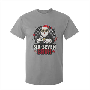 Six Seven Bruh Christmas Meme T Shirt For Kid Cool Santa 67 Hand Sign Street Style Vibes TS02 Sport Gray Print Your Wear