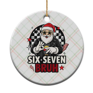 Six Seven Bruh Christmas Meme Ceramic Ornament Cool Santa 67 Hand Sign Street Style Vibes TS02 1pc Christmas Plaid Print Your Wear