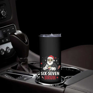 Six Seven Bruh Christmas Meme Skinny Tumbler Cool Santa 67 Hand Sign Street Style Vibes TS02 Print Your Wear