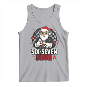 Six Seven Bruh Christmas Meme Tank Top Cool Santa 67 Hand Sign Street Style Vibes TS02 Athletic Heather Print Your Wear