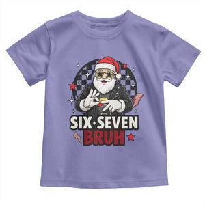 Six Seven Bruh Christmas Meme Toddler T Shirt Cool Santa 67 Hand Sign Street Style Vibes TS02 Violet Print Your Wear
