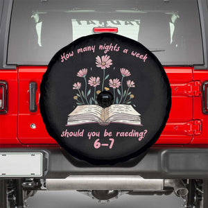 How Many Nights a Week Should You Be Reading 6 7 Spare Tire Cover Aesthetic Floral Book TS02 Black Print Your Wear
