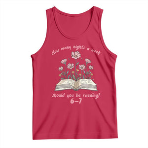 How Many Nights a Week Should You Be Reading 6 7 Tank Top Aesthetic Floral Book TS02 Red Print Your Wear