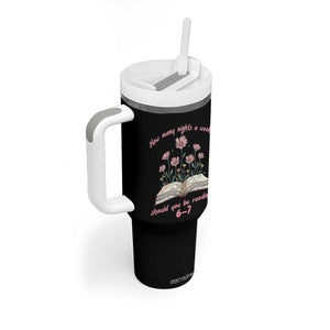 How Many Nights a Week Should You Be Reading 6 7 Tumbler With Handle Aesthetic Floral Book TS02 Print Your Wear