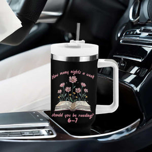 How Many Nights a Week Should You Be Reading 6 7 Tumbler With Handle Aesthetic Floral Book TS02 Print Your Wear