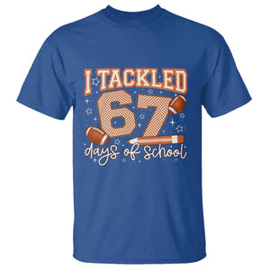 I Tackled 67 Days of School T Shirt Funny Six Seven Meme Football Lover Milestone TS02 Royal Blue Print Your Wear