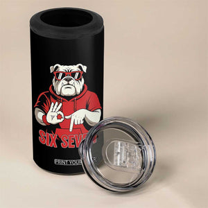 Six Seven Bulldog Meme 4 in 1 Can Cooler Tumbler Funny 67 Mascot Signs Internet Brainrot Lover TS02 Print Your Wear