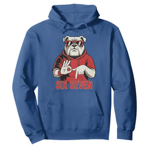Six Seven Bulldog Meme Hoodie Funny 67 Mascot Signs Internet Brainrot Lover TS02 Royal Blue Print Your Wear
