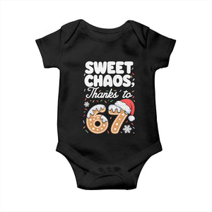 Sweet Chaos Thanks to 67 Baby Onesie Funny Christmas Cookie Meme with Sprinkles TS02 Black Print Your Wear